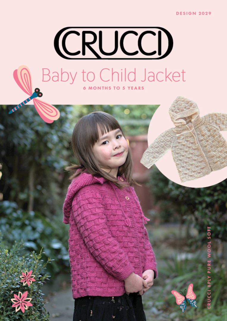 Crucci Knitting Pattern - 3 months to 5 years, 8 Ply Jacket with Hood. image 1